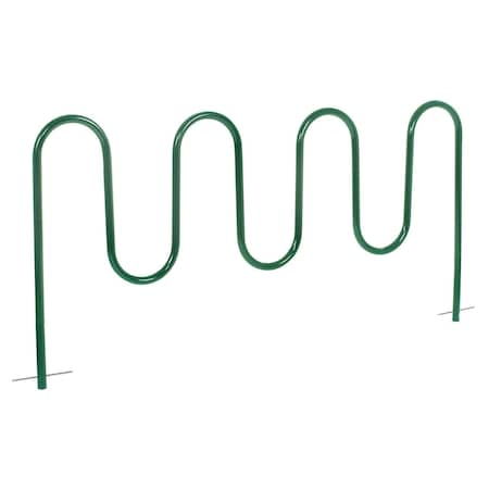 Global Industrial Wave Bike Rack, Green, Below Ground Mount, 9-Bike 652779GGN